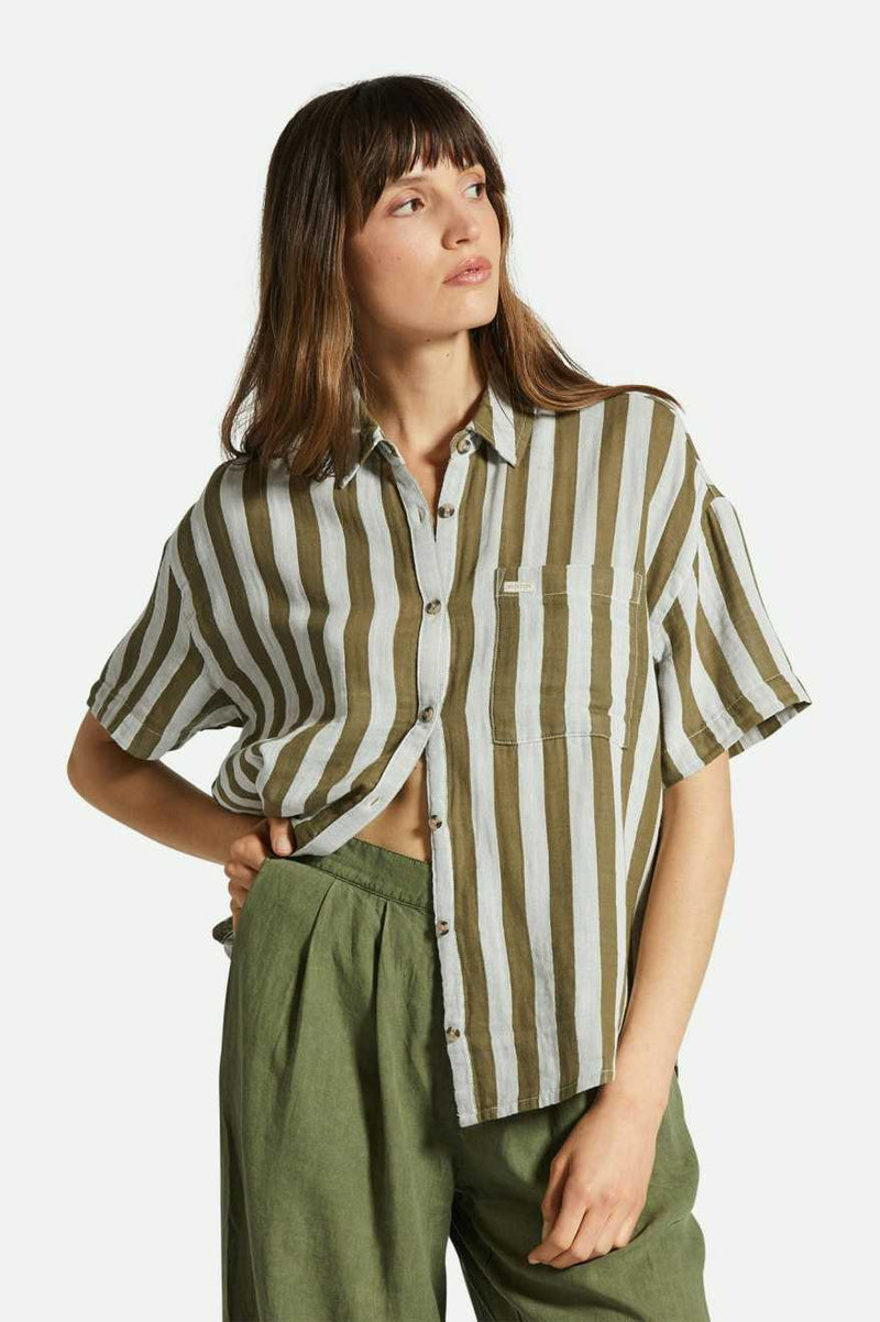 Mykonos Stripe Boyfriend S/S Woven Shirt